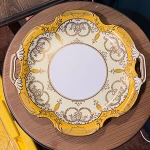Vintage Noritake Yellow and Cream Ornate Serving Platter